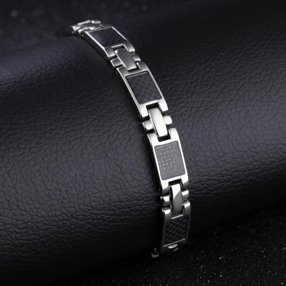 

9MM Wide Power Increase Magnetic Therapy Men s Bracelets Jewelry Black Stainless Steel Health Care Boys Bracelet Gifts for Man 19.5cm