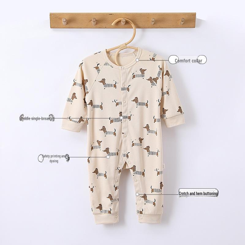 Kombinezon dla niemowlaka 0-6 miesięcy: Gruba, bezszwowa czysta bawełna na jesień i zimę