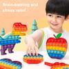 Rainbow Push Bubble Game Stress Anxiety Relief Bubble Popping Game Silicone Bubble Squeeze Sensory Fidget Toy Party Favors