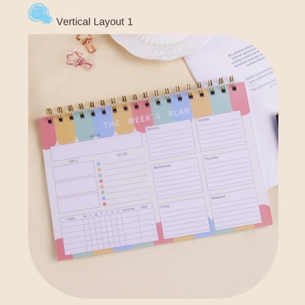 Spiral Notepad Schedule Book Plan Book Weekly Planner Notebook To Do List Notebook Desktop Note