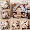 Arataki Itto Cute Genshin Impact Cushion Cover Silky Short Plush Invisible Zipper Dustproof Sofa Pillow Case For Home Decor