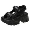 Sandali da donna 8 cm con plateau suola spessa scarpe con plateau sandali scarpe estive casual beige nero comode