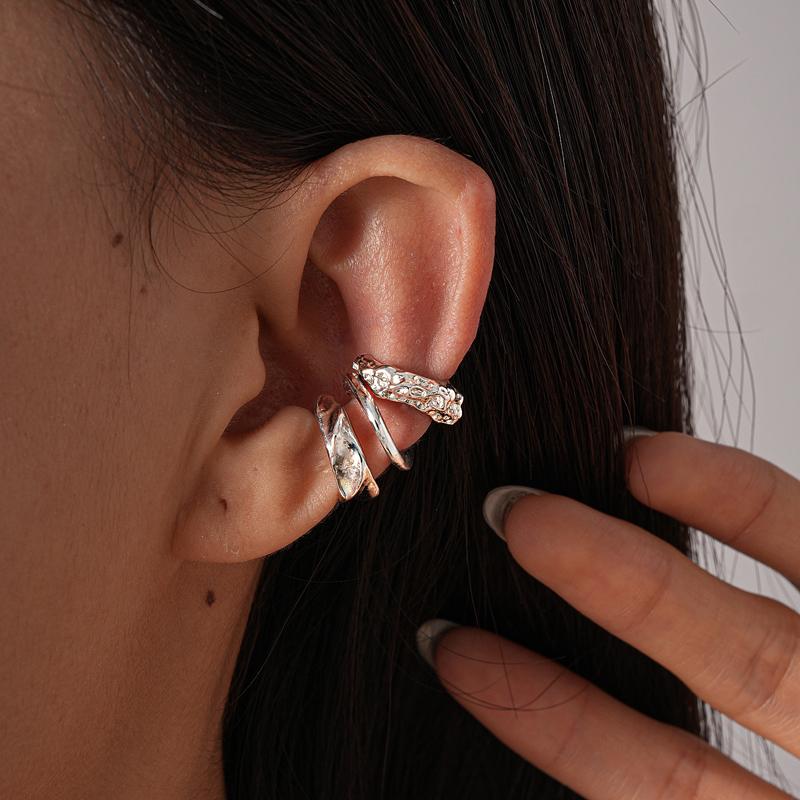 3 Stuks Onregelmatige Clipoorbellen voor Vrouwen Prachtig Geometrisch Rond Oor Cuffs Set Trendy Simpel Punk Vintage Veelzijdige Sieraden Cadeau