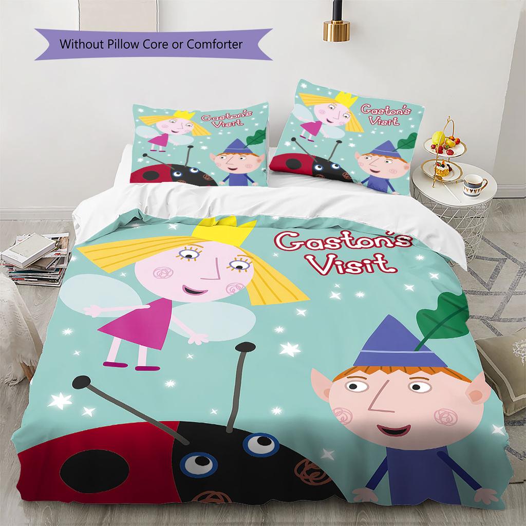 PlanetDBenHolly Muster Bettwäsche Steppdecke Set Bettbezug Kissenbezug Heimdekoration Geburtstagsgeschenk (1 Bettbezug + 2 Kissenbezüge, ohne Füllung)