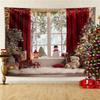 Red Curtain Snow Scene Christmas Tapestry Background Cloth Wall Decoration Living Room Background Wall Room Decoration