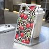 Red Cherries On Leopard Print Phone Case for IPhone 17 15 16 14 13 12 11 Pro Max Plus 12 13 Mini TPU Protect Cover