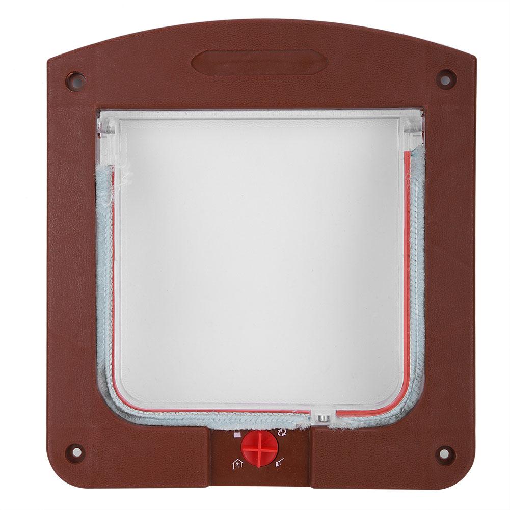 Square PP Controllable Switch Pet Door Dog Cat Flap Door Coffee Color