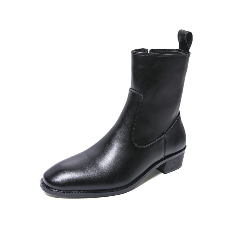 Fashion New English Style Chelsea Long Boots for Men Black Luxury Brand Mens Shoes Rubber Casual Shoes for Men Leather Winter Boots Man