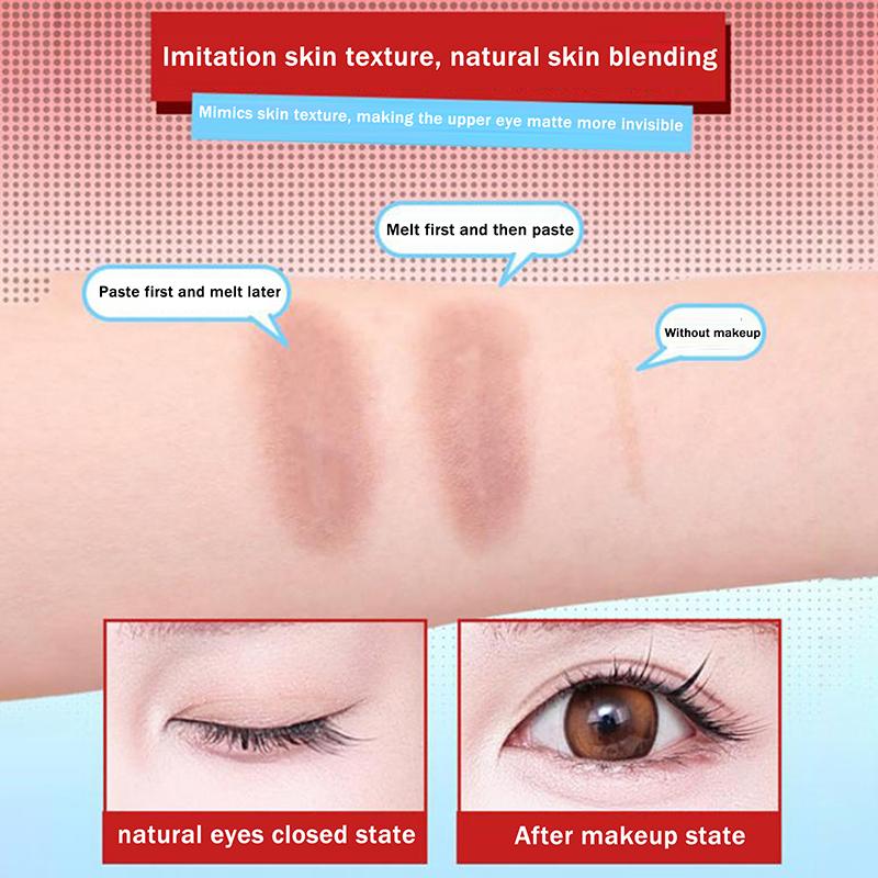 Double Eyelid Tape Sticker With Auxiliary Tool Invisible Fold Eyelid Paste Clear Beige Stripe Self-Adhesive Natural Eye Makeup