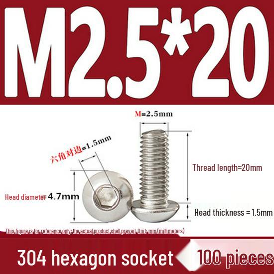 ISO7380 Stainless Steel Hex Drive Dome Head Screws - M2 to M16
