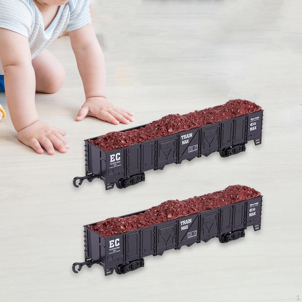 2 Pieces 1:87 Train Carriage Model Toy,Collectibles,Portable,Railway Model,Simulation