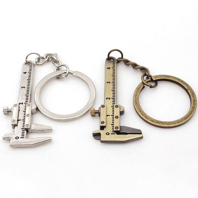 Fashion Mini Vernier Caliper Keychain 0-40mm Portable Measuring Gauging Tools Car for Key Chain Ring Ruler Caliper