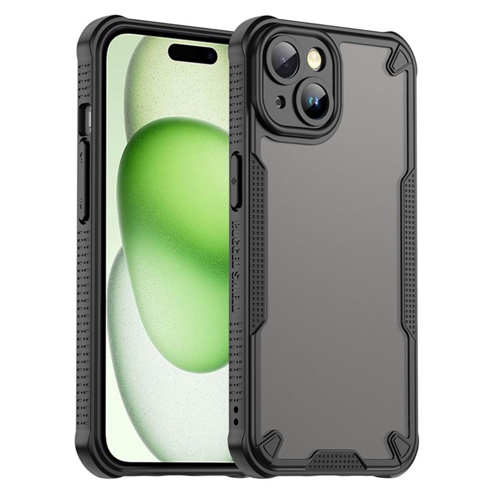 

WANLONFENG MFFJ Series For iPhone 15 Back Cover with 2PCS Tempered Glass TPU+Acrylic Phone Case Purple