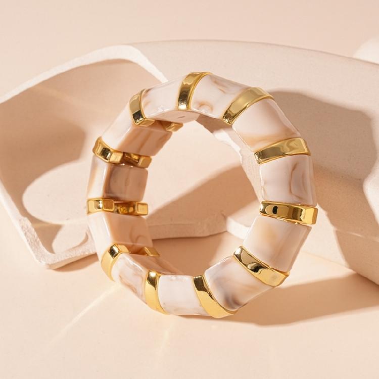 Artistic Gradient Acrylic Elastic Bangle Stretchable Cuff Bracelet Lightweight Stylish Jewelry Unisex Fashion Accessory