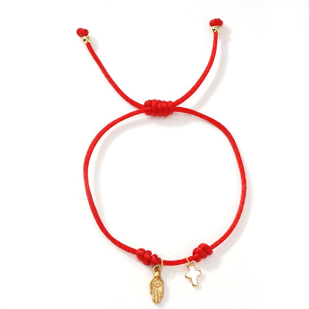 Bohemian Colorful Gold Palm Hand Chain - Fashionable Niche Jewelry Design