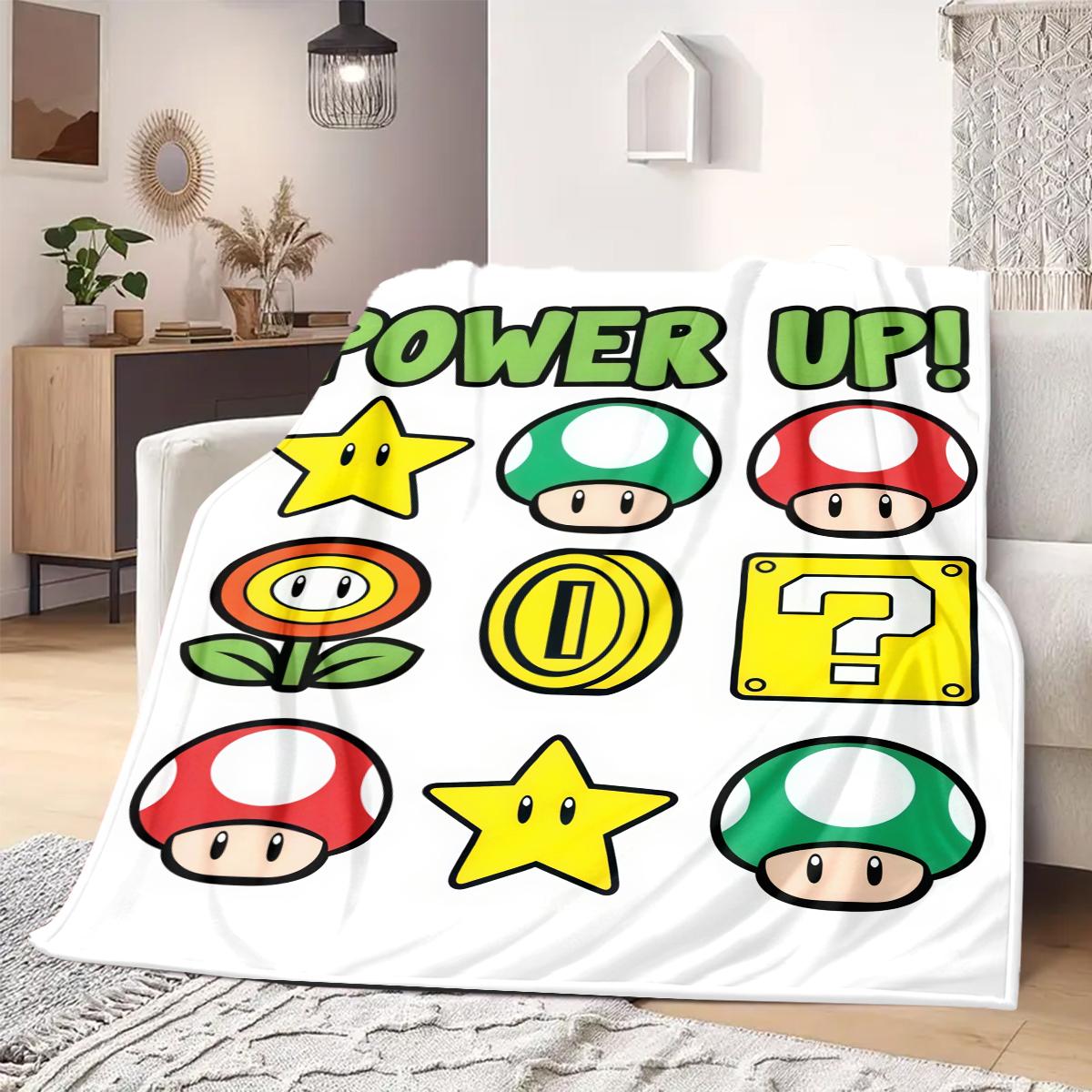 

Mario Anime Print Blanket Warm Comfortable Flannel Blanket Suitable for Bedrooms, Sofas, Beds, Chairs, Picnics, Travel 75x90cm
