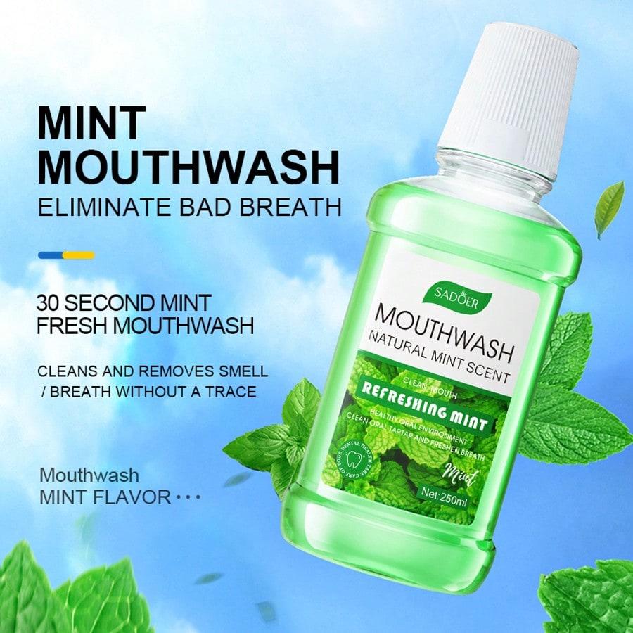 1 Bottle Mint Mouthwash, Oral Care, Freshens Breath, Cleans Teeth, Refreshing Mint Flavor, Gentle &