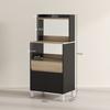 Microwave Furniture, Kitchen Buffet with Cupboard, Drawer, Top Shelf, 60 X 40 X 131 Cm, Oak and Black