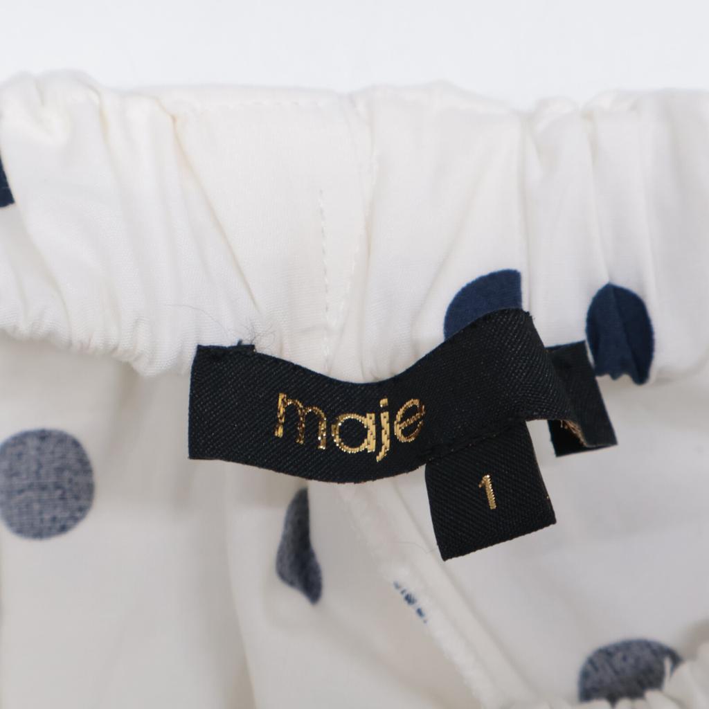 Maje MFPRO3820 Dot Off-the-Shoulder Dress Dress 1 whiteUsed