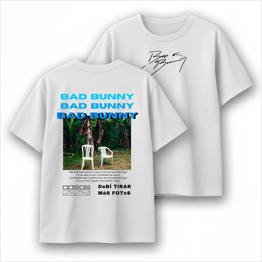 Bad Bunny Deb Tirar MS Fotos Album Graphic TShirt Unisex Unisex Reggaeton Streetwear Short Sleeve Cotton Fan Merch Tee Tops