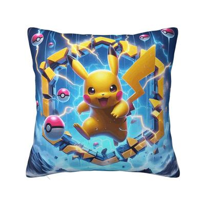 Custom Pikachus Anime Game Pillowcase Cartoon Manga Modern Cushion Cover Square Pillowcase