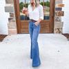 Women Fashion High Waist Skinny Jeans Flared Denim Pants Long Pants Trousers