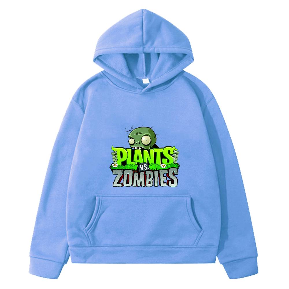 Plants Vs Zombies Autumn Anime Hoodie Fleece Sweatshirt Sport Hoodies Cartoon Jacket Boy Pullover Y2k Sudadera Kids Clothes Girl