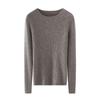 Autumn/Winter Women's Striped 100% Cashmere Round Neck Slim Knit Sweater