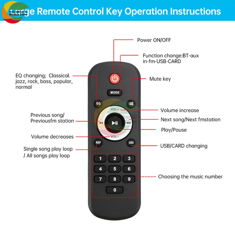 DC 6-24V MP3 BT Decoding Board Audio Decoding Module Power 2 * 80W With Amplifier Speaker Bt Amplifier Board Decoder