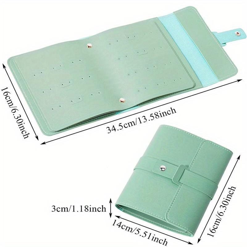 1PC PU Leather Ear Stud Storage Bag Multi-layer Jewelry Finishing Storage Organizer Book Type Storage Bag For Earrings Rings