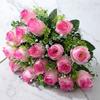 18 Heads Real Happy Flower Mini 10 Colors Natural Simulated Rose Photography Photo Gift Crystal Grass Bouquet Home Decorative