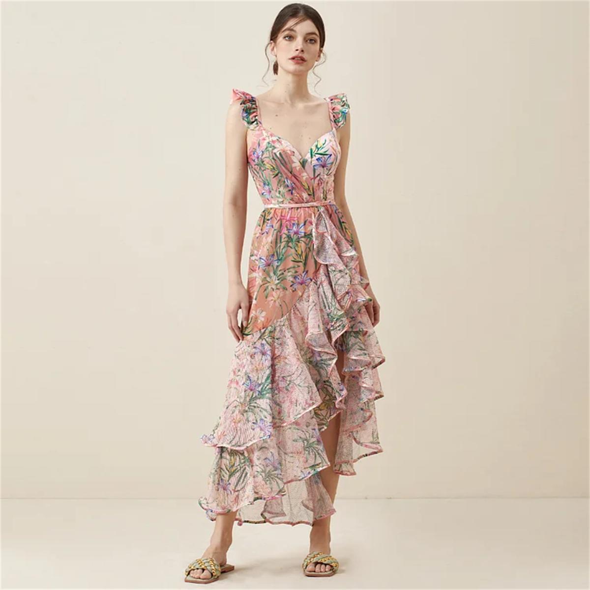 2024 Новый сексуальный купальник женский цельный купальник с цветочным принтом и сетчатый — фото 3