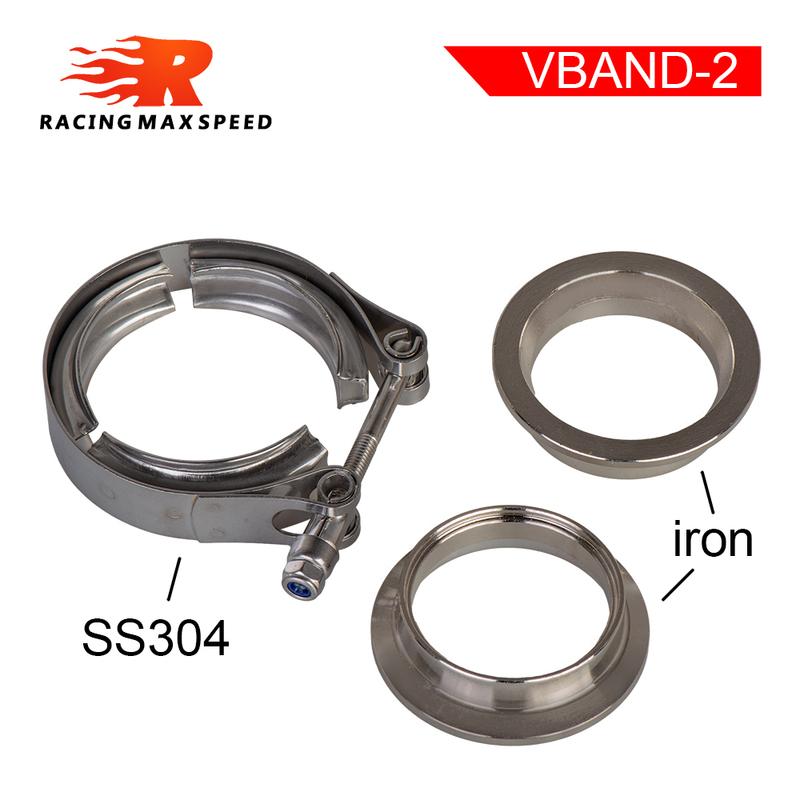 universal 2,2.25,2.5,3,4 inch V-Band Clamp Flange Kit Turbo Downpipe Wastegate V-band Turbo Exhaust Pipes Car Accessories