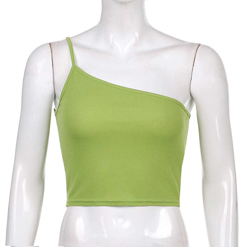 Dvoudílné tričko v kontrastní barvě s odklopenými rameny Dámské Slim Nepravidelné Top Krátký Dlouhý Rukáv