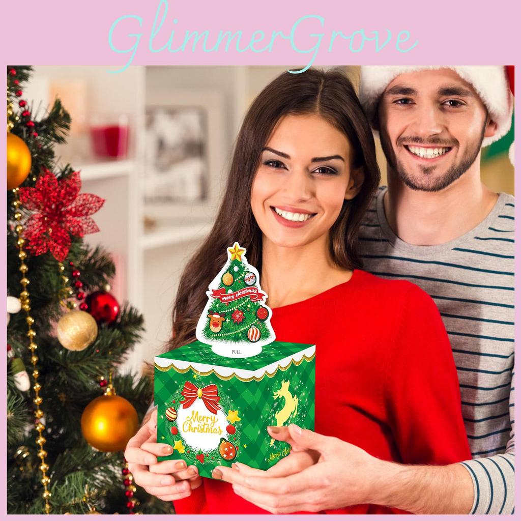 Tree Christmas Green Themed Pattern Gift Box Christmas And Party Events Decor