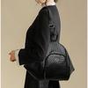 Zaino casual in finta pelle intrecciata nero