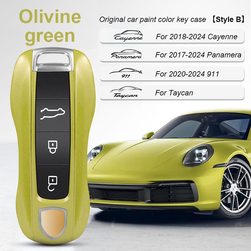 AABKR1 For Porsche Cayenne Mancan Panamera 911 718 Boxster Cayman Taycan 2010-2024 Car Key Paint Case Bordeaux Red Shell Replacement