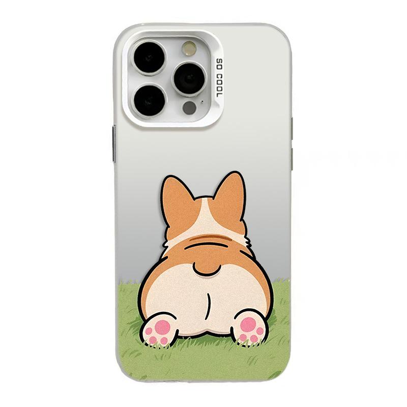 Funda para iPhone 17 Perro de Dibujos Animados Plata Compatible con 15 Pro Max/14 Pro/13/16 Pro