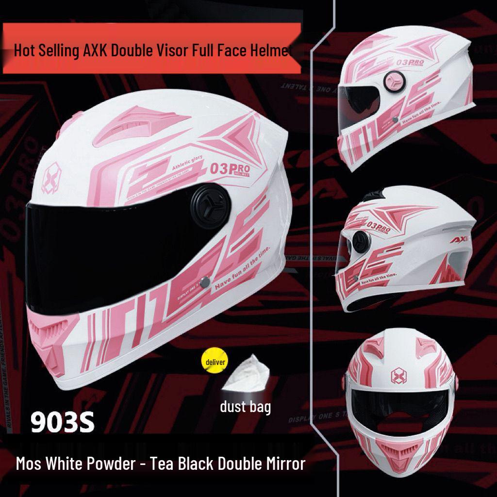 Double Visor Full Face Helmet for Men Women - All-Season Motorcycle Electric Scooter Gear Universal 55-62 cm