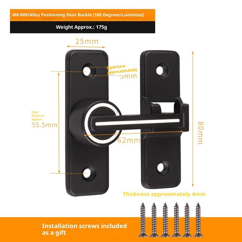 Door Lock Zinc Alloy 90 Degree Sliding Door Latch Heavy Duty Barn Gate Bolt Protect Privacy Cabinet Closet