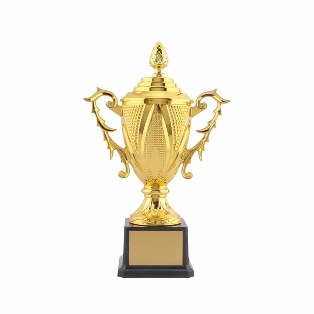 Goldfarbene Metalltrophäe Große Größe Individuell Gestaltbar Champion-Trophäe Kinderspielzeug Bastelspielzeug Pokal Wettbewerb Fußball