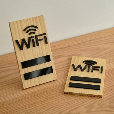 Letrero Wifi de Mesa de Madera Letrero de Contraseña WIFI Tablero de Pantalla de Red Inalámbrica para Restaurante Supermercado Oficina Hogar Bar Cafetería Dormitorios