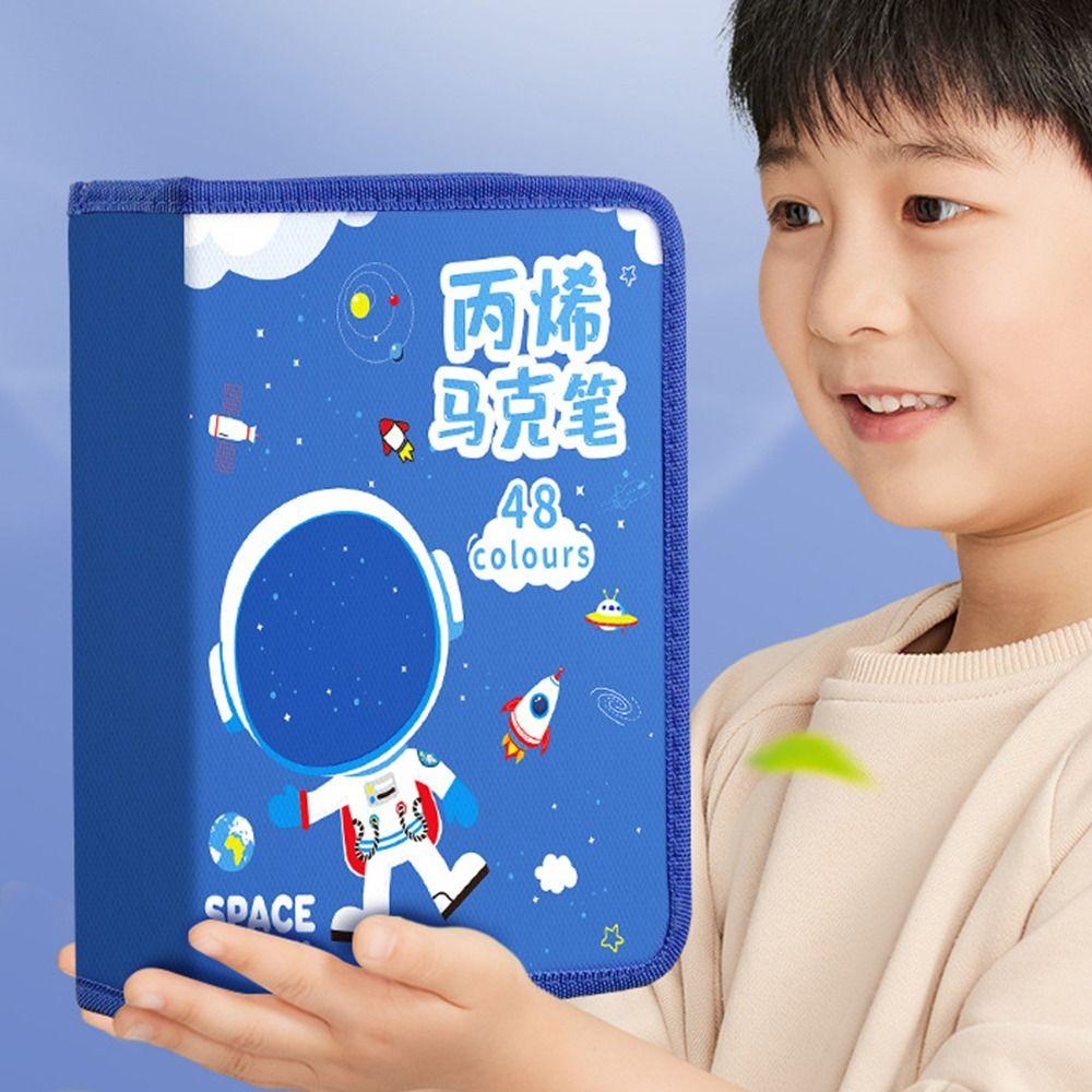 Zipper Art Marker Pen Storage Bag Folding Marker Pen Contaioner  For 24/36/48/60Pcs