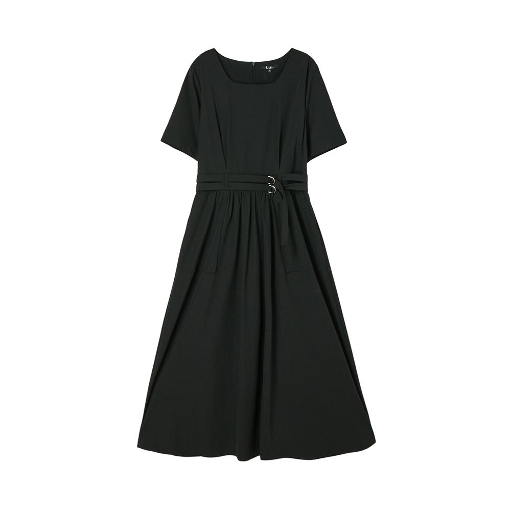 Rap Square Neck Belted Dress Ar2Wo680