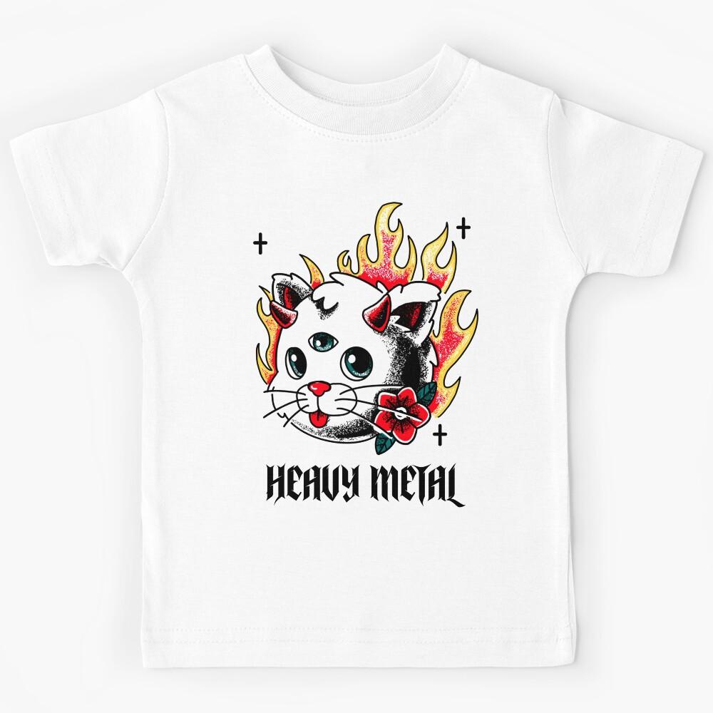 Heavy Metal Cat Kids T-Shirt 150