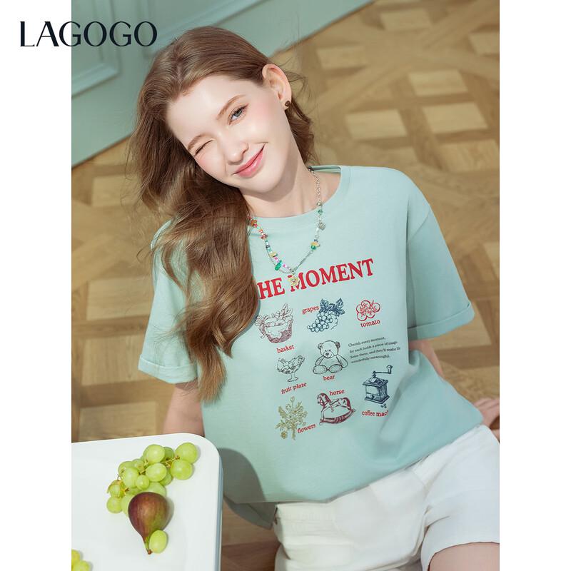 LAGOGO Women s Mint Summer Cotton T-Shirt L