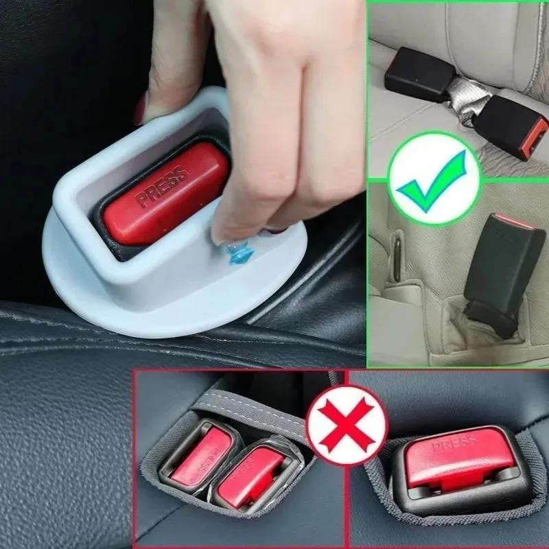 Car Seat Belt Buckle Holder Silicone Clip Fixer for Easy Access and Anti-Rattle Interior Storage Organizer Car Accessory