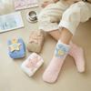 Star Funny Tube Socks Cartoon Coral Fleece Socks Cute Floor Stockings Women Girls
