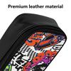 Portable Leather Pencil Case with Elastic Slots and Inner Mesh Pocket for Study Work and Travel