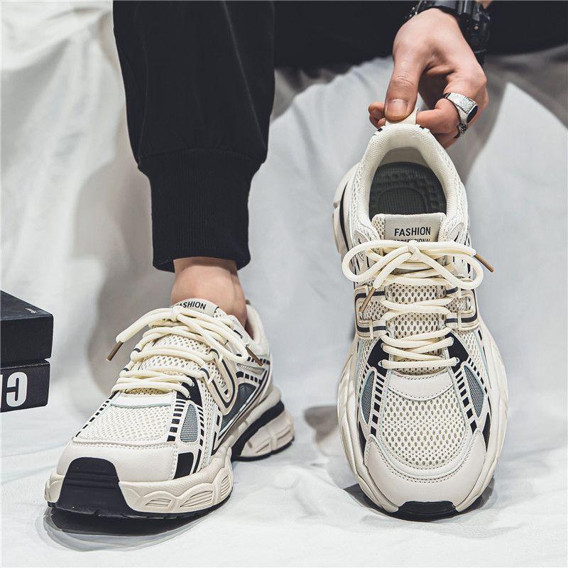 Mesh Upper Breathable Running Thick Platform Male Sports Shoes Low Price Athletic Simple Outdoor Jump Gym Men's Casual Sneakers